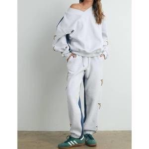 NEW BUTTERMELON superstar sweat set in grey / navy